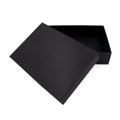 Schwarze PREMIUM Basis-Deckel-Geschenkbox mit Streifen