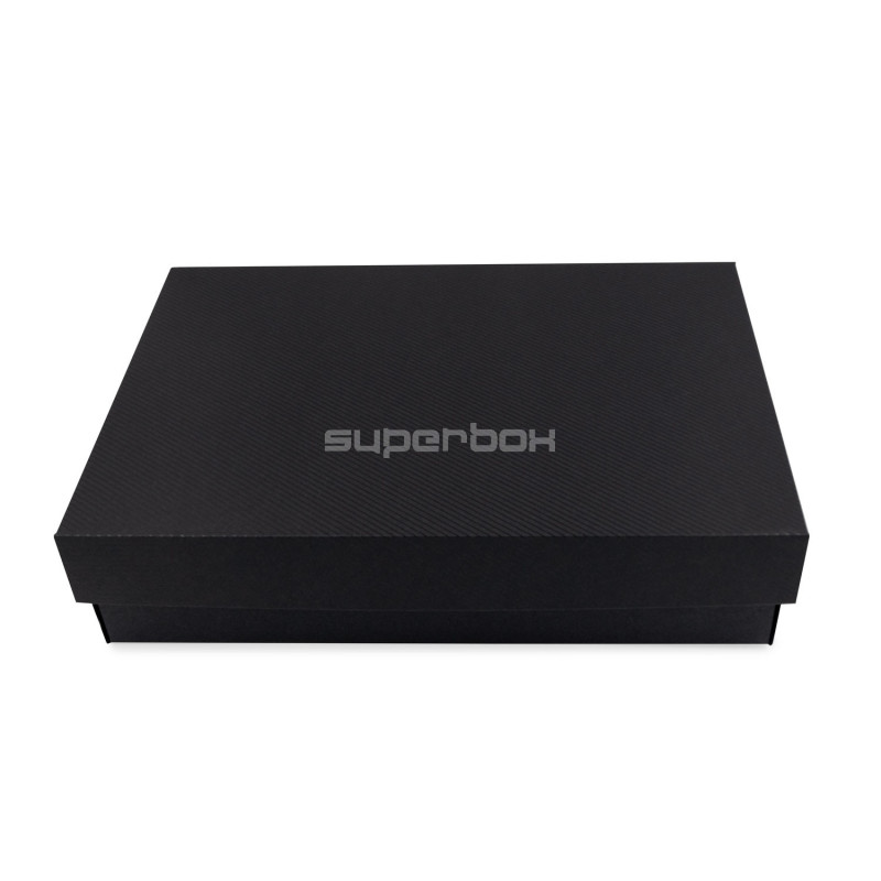 Schwarze PREMIUM Basis-Deckel-Geschenkbox mit Streifen