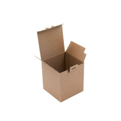 Braune Würfel-Geschenkbox mit Schnellverschluss