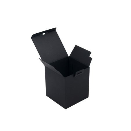 Schwarze Würfel-Geschenkbox mit Schnellverschluss