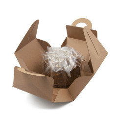 Braune Geschenkbox mit Griff für PANETTONE