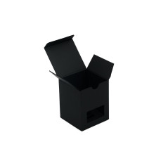 Schwarze Box mit Fenster zum Verpacken von Kerzen