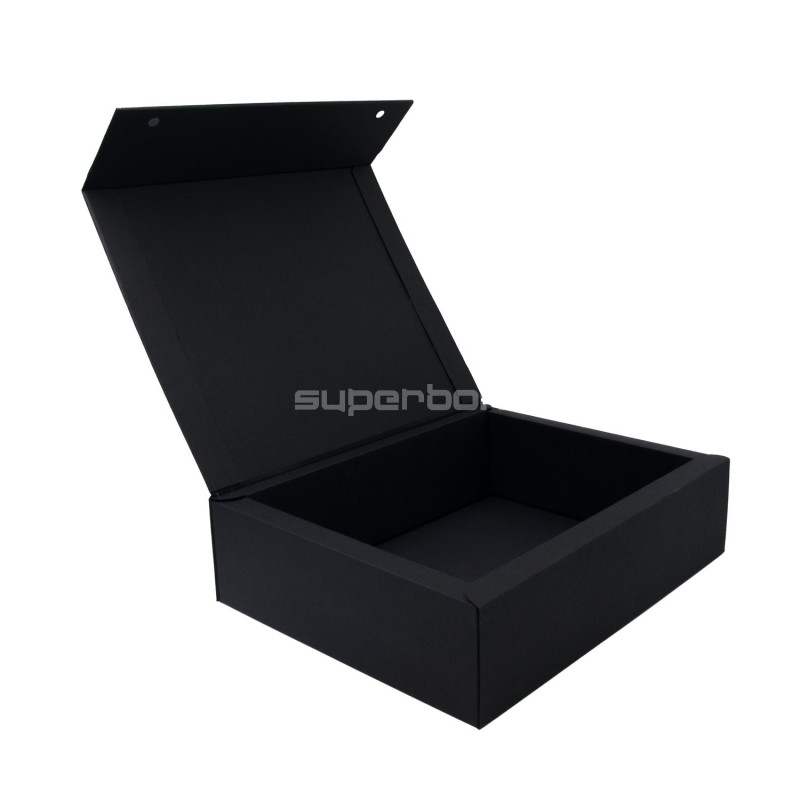 Luxuriöse schwarze Klappdeckelbox mit Magneten