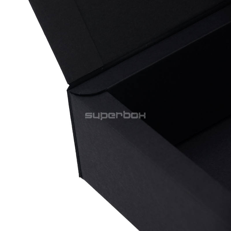 Luxuriöse schwarze Klappdeckelbox mit Magneten