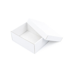 Weiße rechteckige Geschenkbox aus Karton mit Deckel