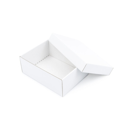 Weiße rechteckige Geschenkbox aus Karton mit Deckel