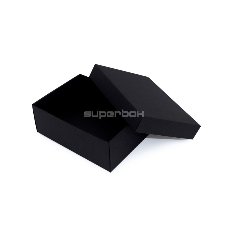 Schwarze rechteckige Geschenkbox mit Deckel
