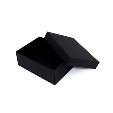 Schwarze rechteckige Geschenkbox mit Deckel