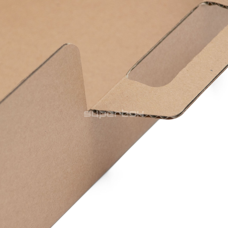 Große braune Koffer-Geschenkbox mit Griff und Fenster
