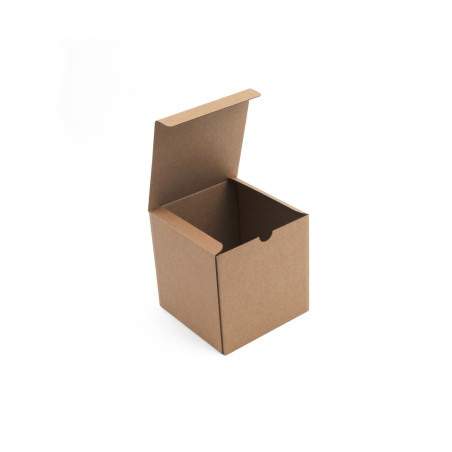 Braune Würfelbox aus Wellpappe