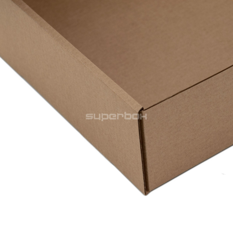Braune leicht zusammenfaltbare Box mit PVC-Fenster, 7 cm hoch