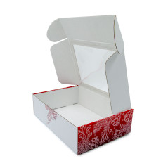 Weihnachtsgeschenkbox mit mattem roten Druck