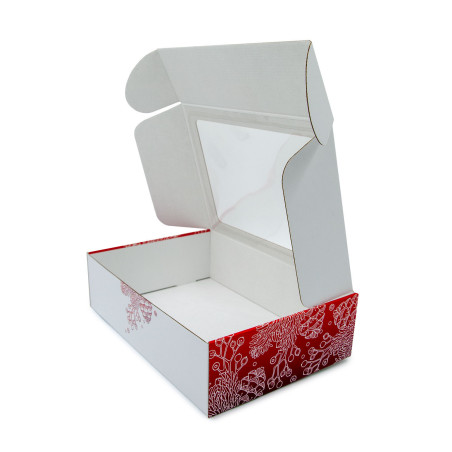 Weihnachtsgeschenkbox mit mattem roten Druck
