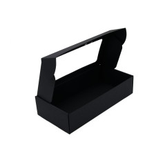 Schwarze Schnellverschluss-Langbox mit PVC-Fenster