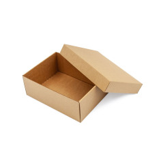 Braune rechteckige Geschenkbox mit Deckel