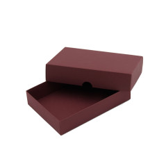 Kleine burgunderrote Box mit Deckel