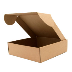 Braune quadratische Versandbox für kleine Paketterminals