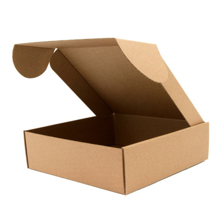 Braune quadratische Versandbox für kleine Paketterminals