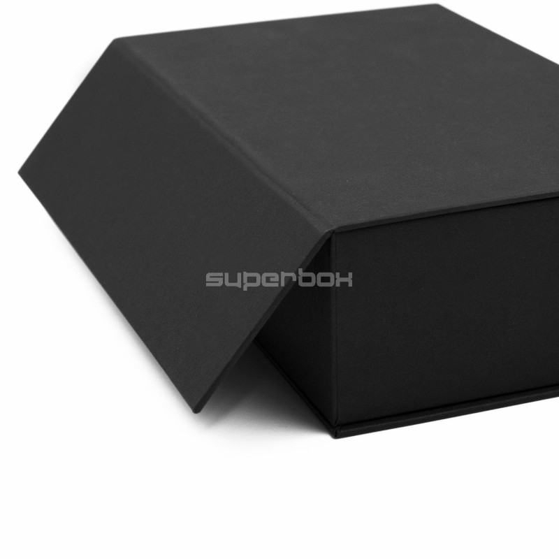 Luxuriöse stabile schwarze Klappdeckel-Box mit Magneten