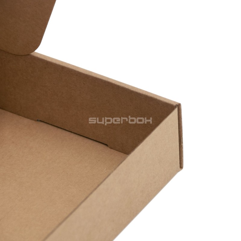 Braune rechteckige Geschenkbox, 5 cm hoch, mit PVC-Fenster