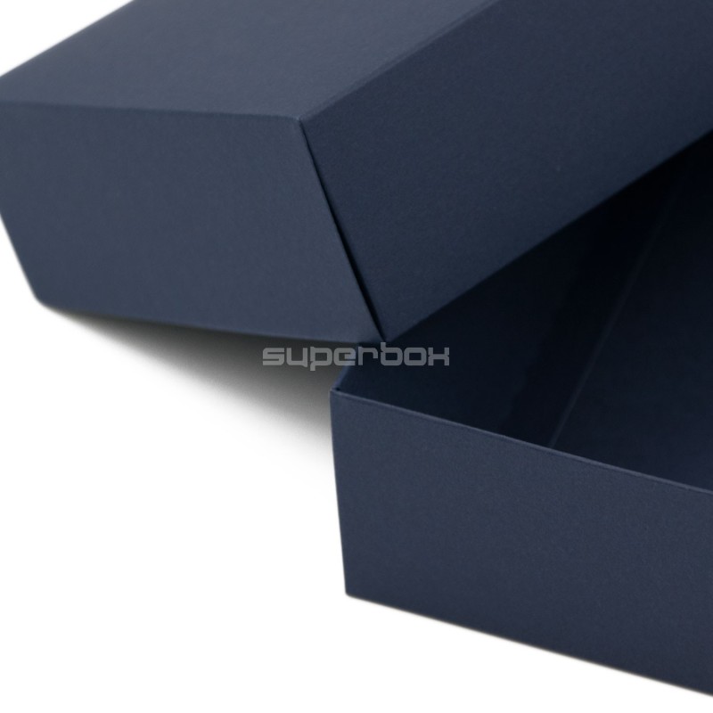Dunkelblaue zweiteilige Karton-Geschenkbox für Einladungen