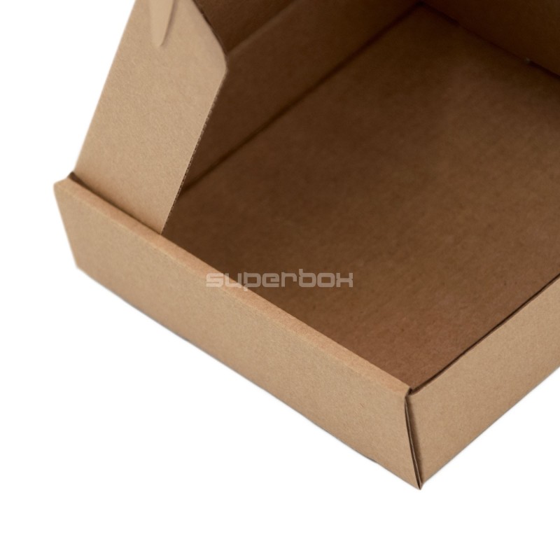 Braune niedrige quadratische Box, 3 cm tief