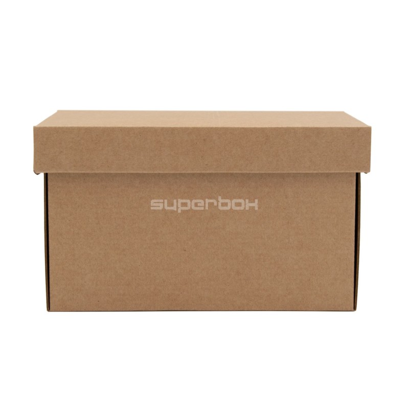 Brown Deep Cardboard Box with Lid for Packing Nuts Brown Deep Cardboard Box with Lid for Packing Nuts