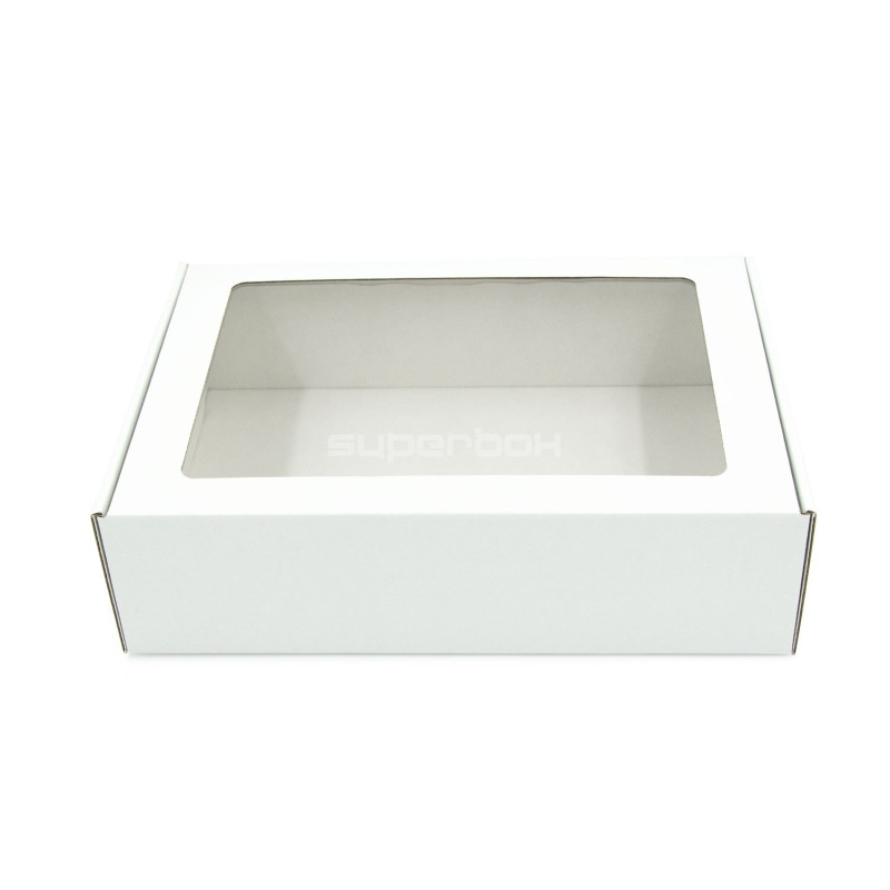 Weiße A4-Geschenkbox mit Fenster