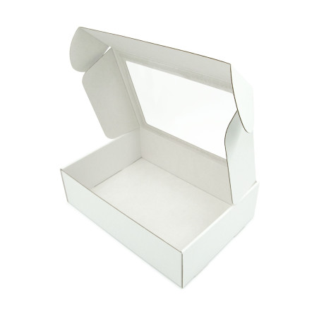 Weiße A4-Geschenkbox mit Fenster