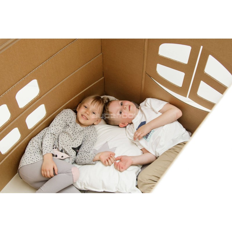 Großes Pastell-Kartonspielhaus für Kinder KANINCHEN
