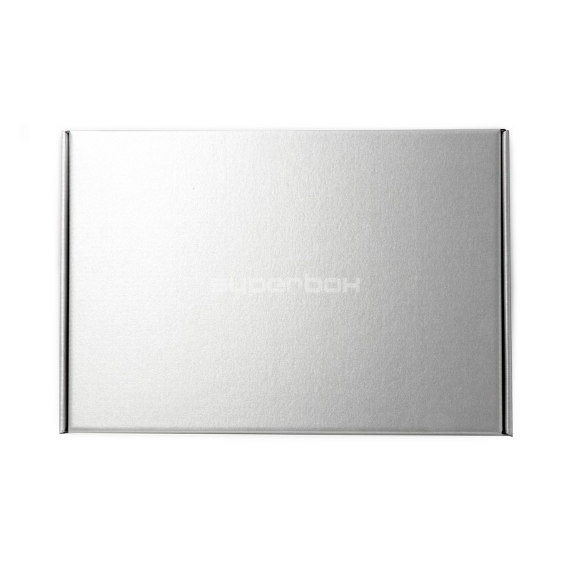 Metallic-silberne A4-Geschenkbox