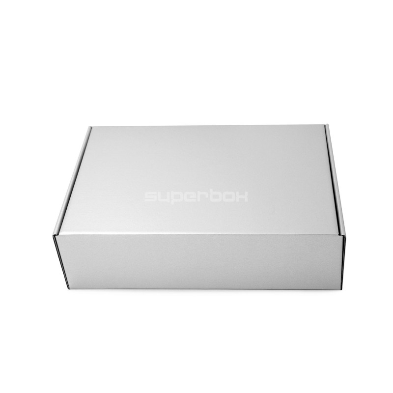 Metallic-silberne A4-Geschenkbox