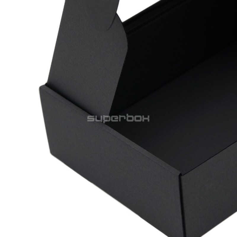 Schwarze A5-Format-Geschenkbox mit Fenster