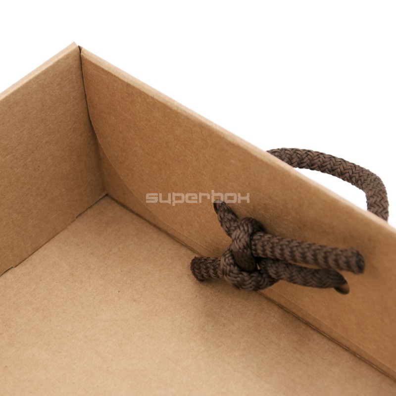 Braune Koffer-Geschenkbox mit Textilgriff