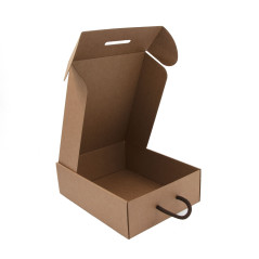 Braune Koffer-Geschenkbox mit Textilgriff