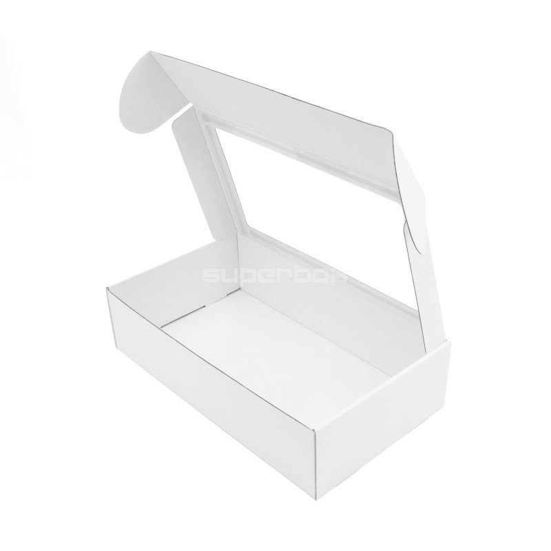 Weiße Einzel-Flaschen-Geschenkbox mit Fenster