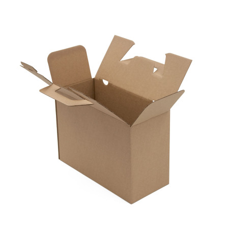 Braune kleine Koffer-ähnliche Geschenkbox mit Griff