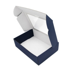 Blaue Geschenkbox mit Fenster, A4-Format