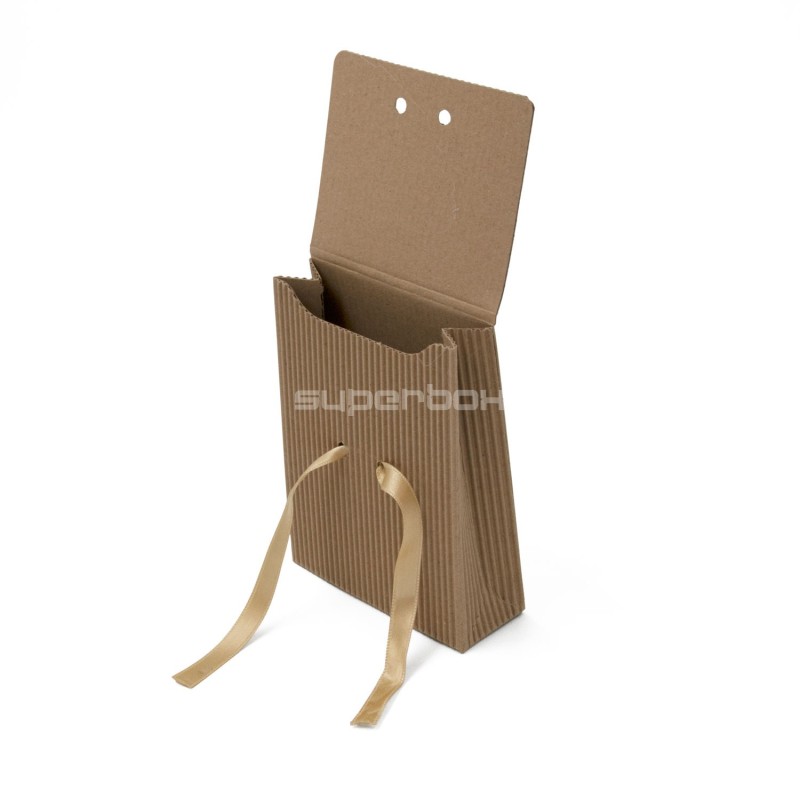 Braune offene Wellenbox für Schmuck, 13 cm hoch