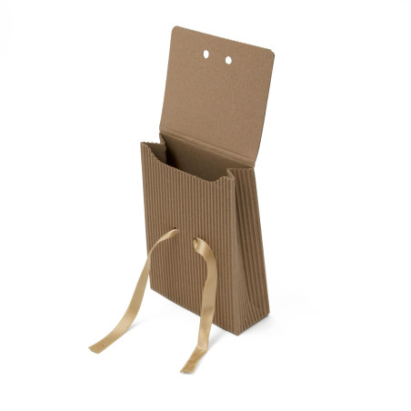 Braune offene Wellenbox für Schmuck, 13 cm hoch