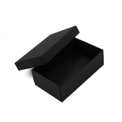 Schwarze Geschenkbox mit Deckel zum Verpacken von Handschuhen