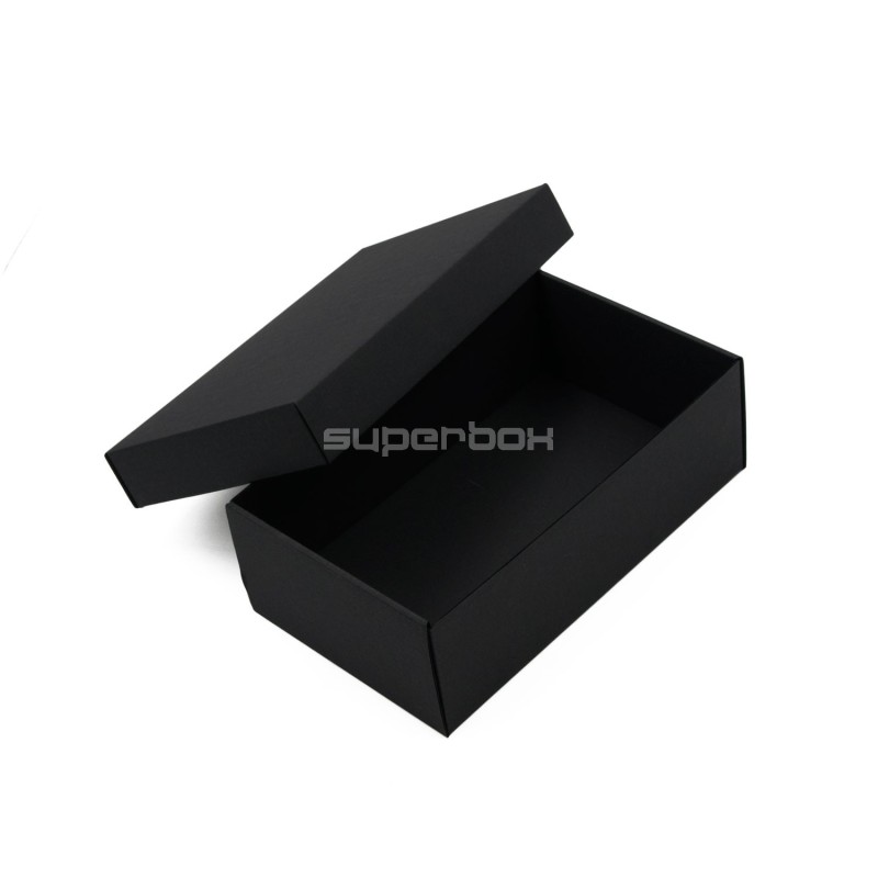 Schwarze Geschenkbox mit Deckel zum Verpacken von Handschuhen