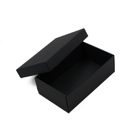 Schwarze Geschenkbox mit Deckel zum Verpacken von Handschuhen