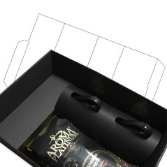 Custom black cardboard insert for coffee and cups