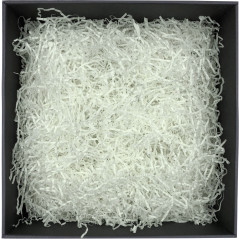 Standžios baltos popieriaus drožlės - 2 mm, 1 kg