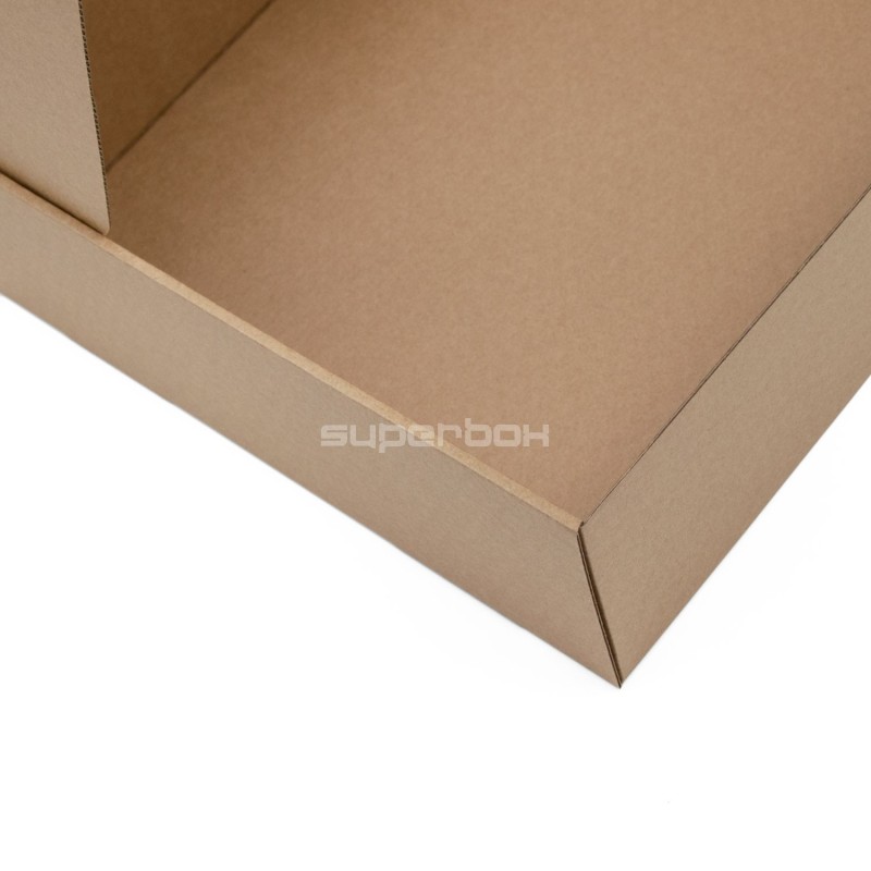 Braune sehr große Schnellverschluss-Geschenkbox mit Fenster für Ökoprodukte