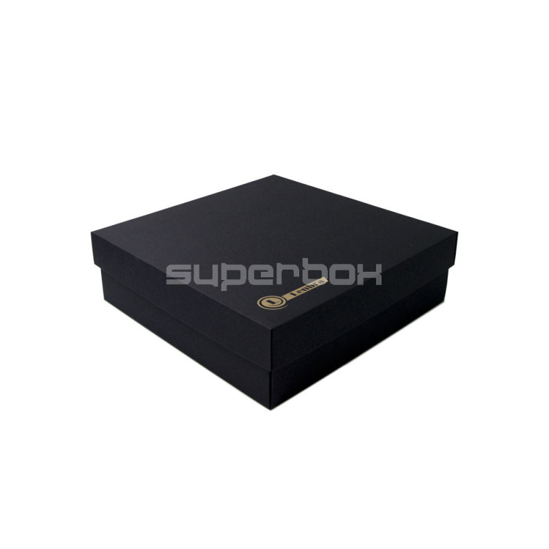 Große schwarze quadratische Geschenkbox, Höhe 10 cm