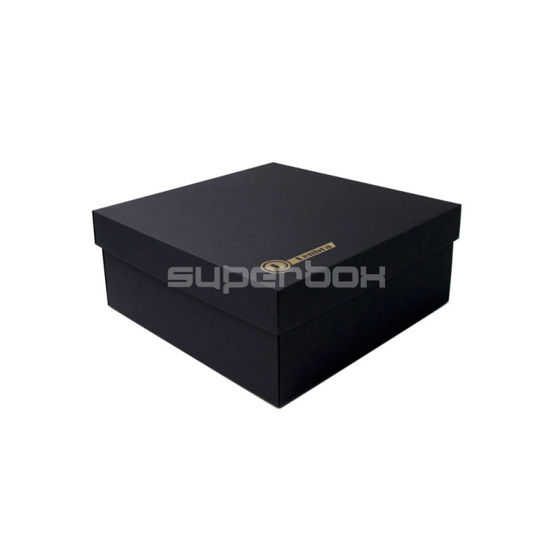 Große schwarze quadratische Geschenkbox, 14 cm hoch