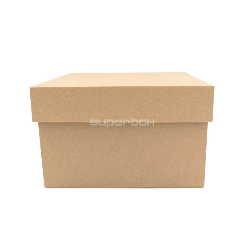 Braune quadratische mittelgroße Geschenkbox mit Deckel