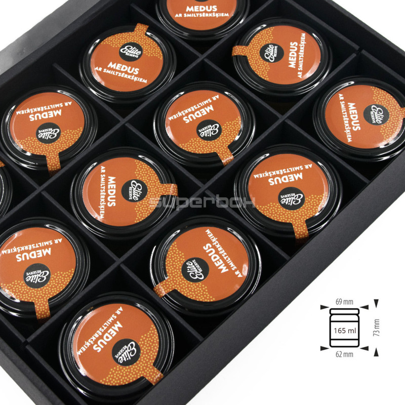 Schwarzes 12-Fächer-Einsatz für 21509 Box